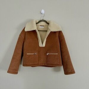 NAADAM Quarter Zip Corduroy and Shearling Jacket - S - NWOT
